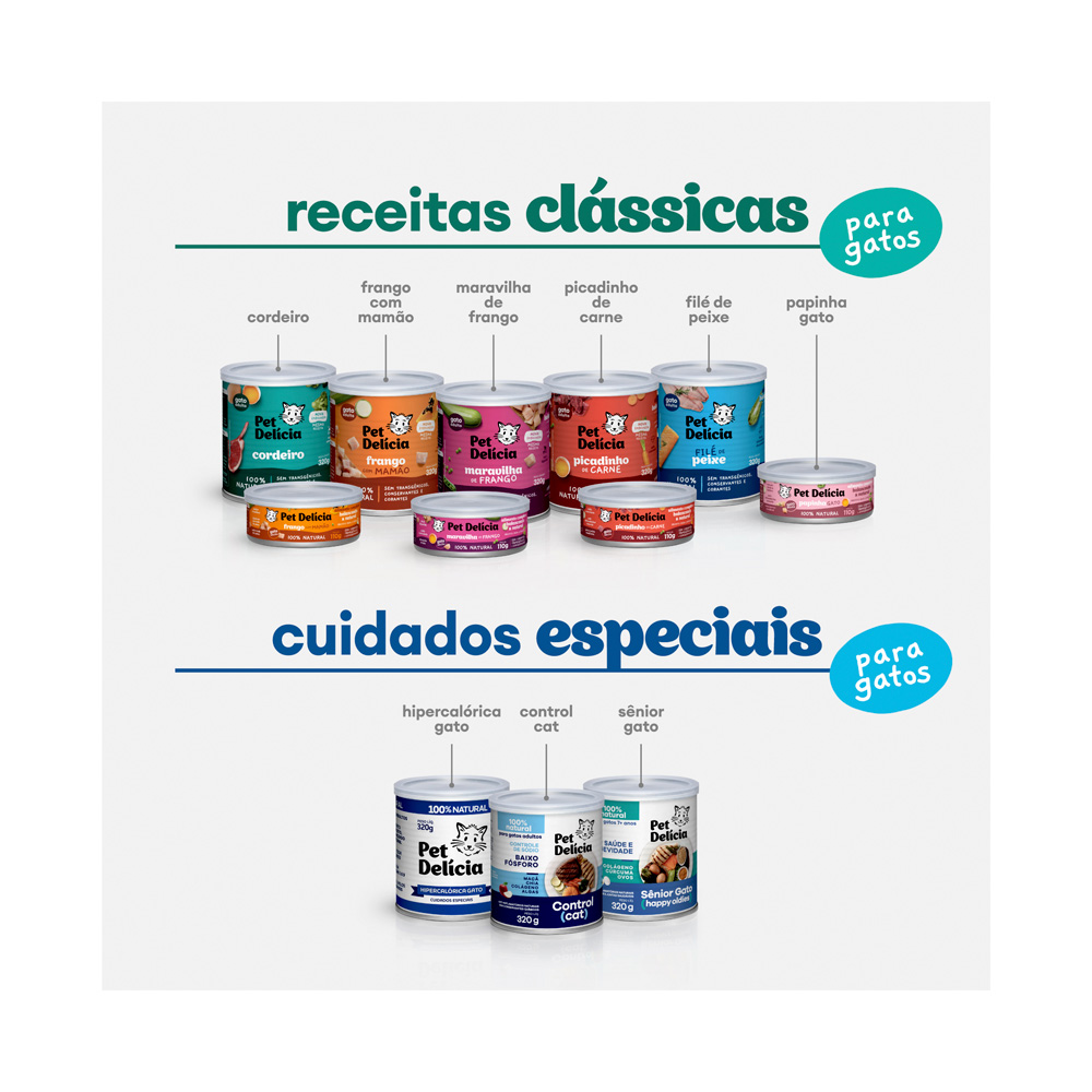 Ração Úmida Natural Pet Delícia Papinha para Gatos Filhotes 110 g