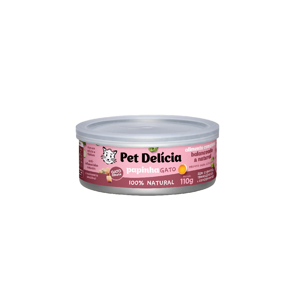 Ração Úmida Natural Pet Delícia Papinha para Gatos Filhotes 110 g