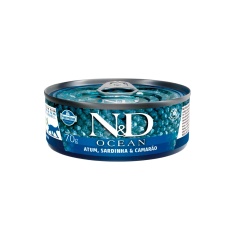 Ração Úmida N&D Ocean para Gatos Adultos Sabor Badejo, Sardinha e Camarão 80g