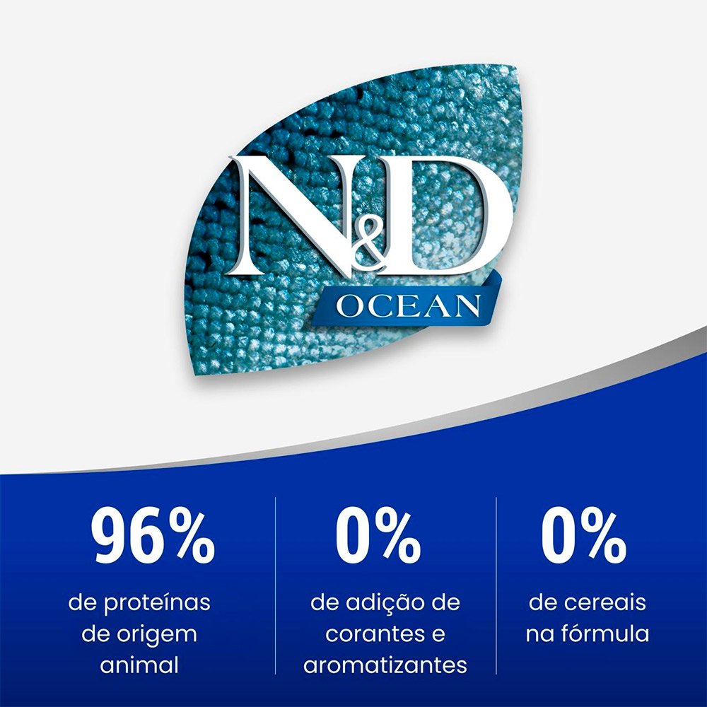 Ração Úmida N&D Ocean para Gatos Adultos Sabor Badejo, Sardinha e Camarão 80g
