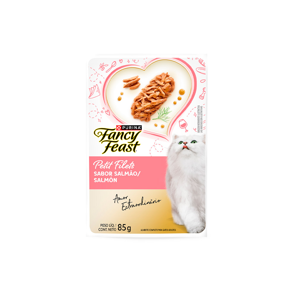 Ração Úmida Fancy Feast Petit Filets para Gatos Sabor Salmão 85g