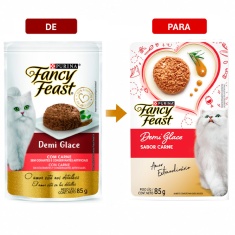 Ração Úmida Fancy Feast Demi Glace para Gatos Sabor Carne 85g