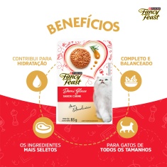 Ração Úmida Fancy Feast Demi Glace para Gatos Sabor Carne 85g