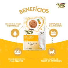 Ração Úmida Fancy Feast Demi Glace para Gatos Sabor Frango 85g