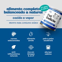 Ração Úmida Natural Pet Delícia Hipercalórica Gato para Gatos Adultos 320 g
