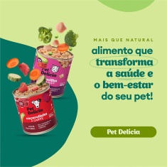 Ração Úmida Natural Pet Delícia Frango com Mamão para Gatos Adultos