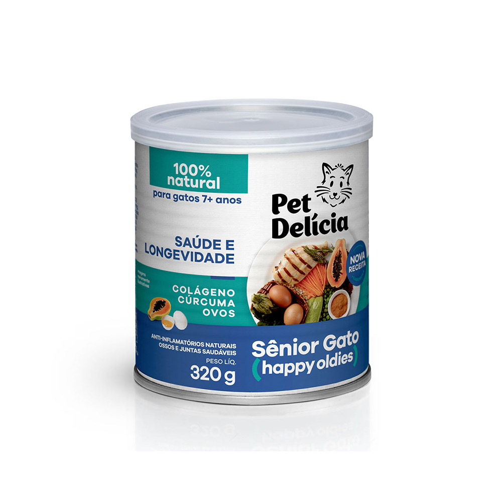 Ração Úmida Natural Pet Delícia Sênior para Gatos Idosos +7 Anos 320 g