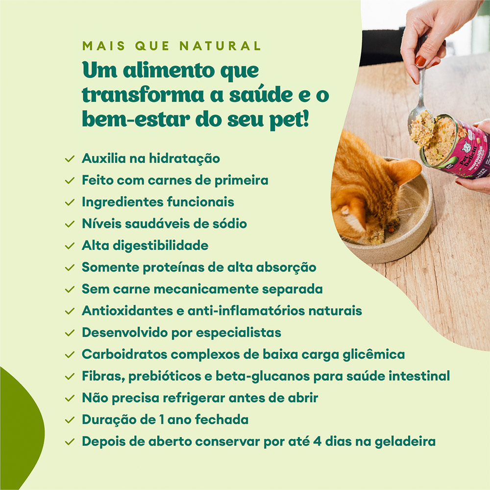 Ração Úmida Natural Pet Delícia Filé de Peixe Proteína Alternativa para Gatos Adultos 320 g