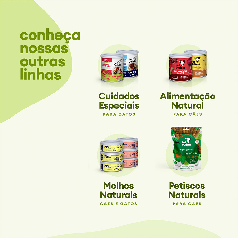 Ração Úmida Natural Pet Delícia Filé de Peixe Proteína Alternativa para Gatos Adultos 320 g