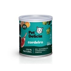 Ração Úmida Natural Pet Delícia Cordeiro Proteína Alternativa para Gatos Adultos 320 g