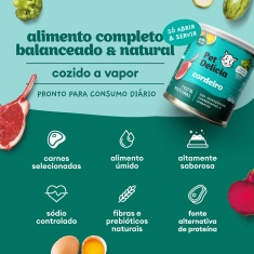 Ração Úmida Natural Pet Delícia Cordeiro Proteína Alternativa para Gatos Adultos 320 g