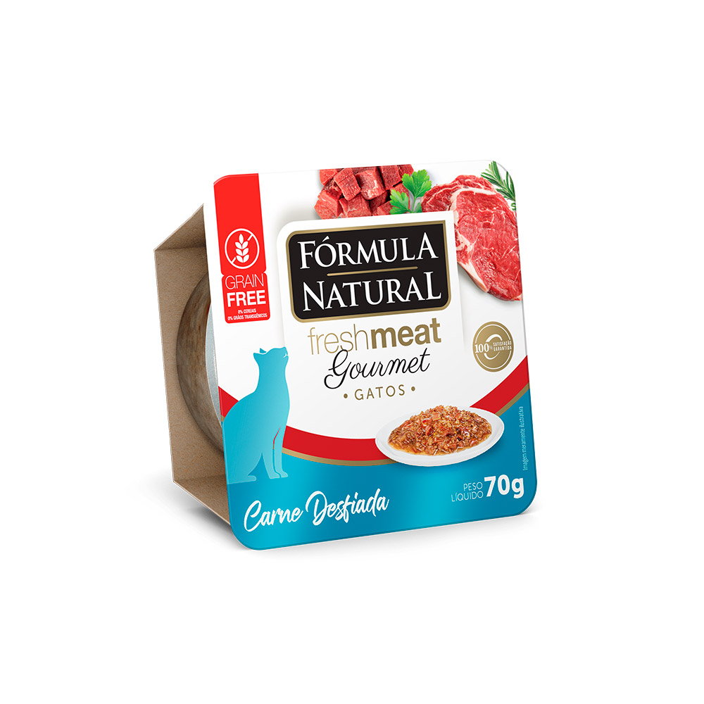 Ração Úmida Fórmula Natural Fresh Meat Gourmet para Gatos Sabor Carne 70g