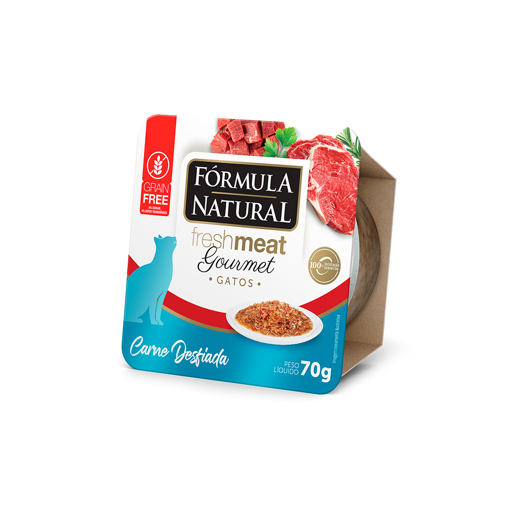 Ração Úmida Fórmula Natural Fresh Meat Gourmet para Gatos Sabor Carne 70g