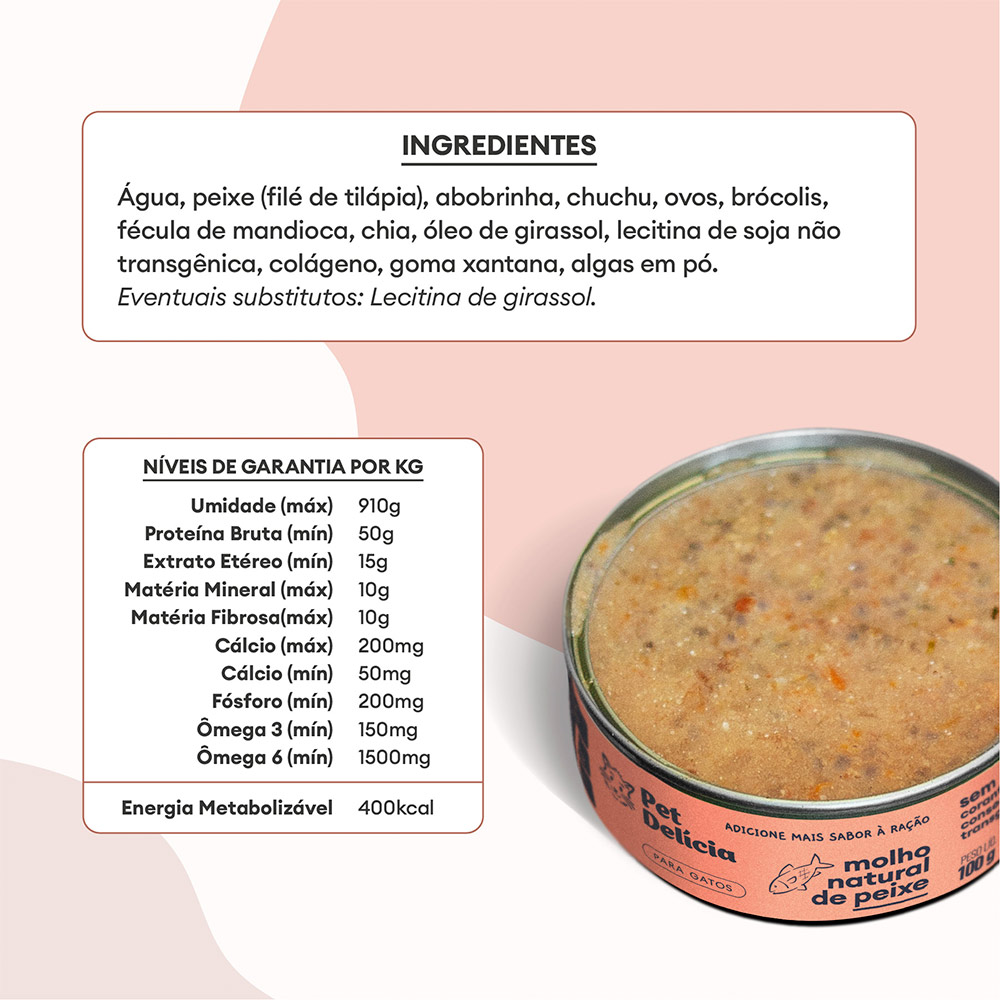 Molho Natural Pet Delícia Peixe para Gatos 100 g