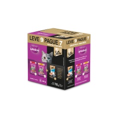 Ração Úmida Whiskas Sabor Carne e Frango + Sheba Atum para Gatos Adultos Pack Leve 9 Pague 7