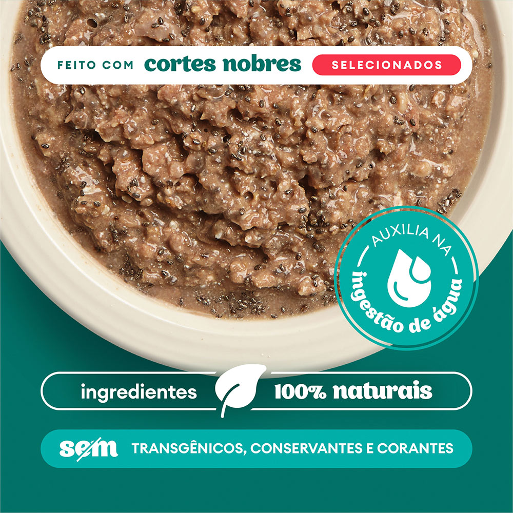 Sachê Natural Pet Delícia Ragu de Carne com Chia para Gatos 80g