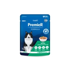 Ração Úmida Premier Formula para Gatos Adultos Castrados Sabor Atum, Brócolis e Cenoura 70 g