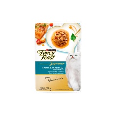 Ração Úmida Fancy Feast Sabor Bacalhau para Gatos Adultos 75 g