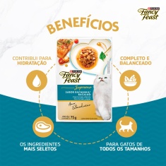 Ração Úmida Fancy Feast Sabor Bacalhau para Gatos Adultos 75 g
