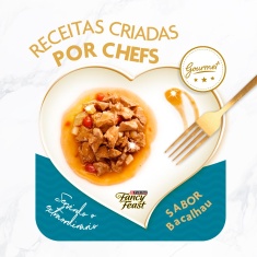 Ração Úmida Fancy Feast Sabor Bacalhau para Gatos Adultos 75 g