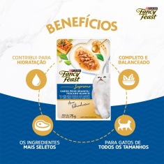Ração Úmida Fancy Feast para Gatos Adultos Sabor Peixe 75 g