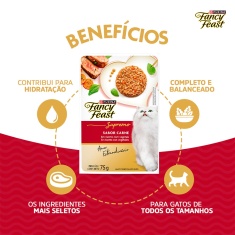 Ração Úmida Fancy Feast para Gatos Adultos Sabor Carne 75 g