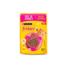 Ração Úmida Friskies Sachê para Gatos Sabor Mix de Carne 80 g
