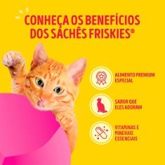 Ração Úmida Friskies Sachê para Gatos Sabor Mix de Carne 80 g