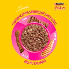Ração Úmida Friskies Sachê para Gatos Sabor Mix de Carne 80 g