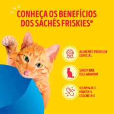 Ração Úmida Friskies Sachê para Gatos Mar de Sabores 80 g