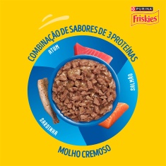 Ração Úmida Friskies Sachê para Gatos Mar de Sabores 80 g