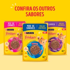 Ração Úmida Friskies Sachê para Gatos Mar de Sabores 80 g