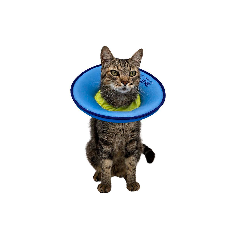 Colar Elisabetano Pet Med Ultraleve Soft Azul e Lima para Gatos
