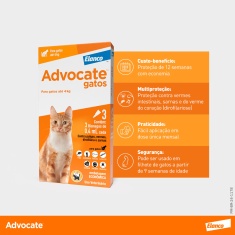 Antipulgas Advocate para Gatos de até 4kg 0,4ml