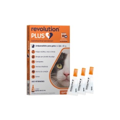 Antiparasitário Revolution Plus Zoetis para Gatos de 2,6 kg a 5 kg - 0,5 ml