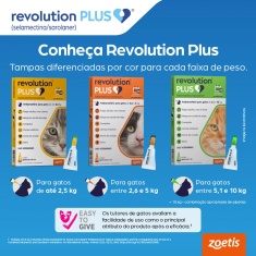 Antiparasitário Revolution Plus Zoetis para Gatos de 5,1 kg a 10 kg - 1 ml