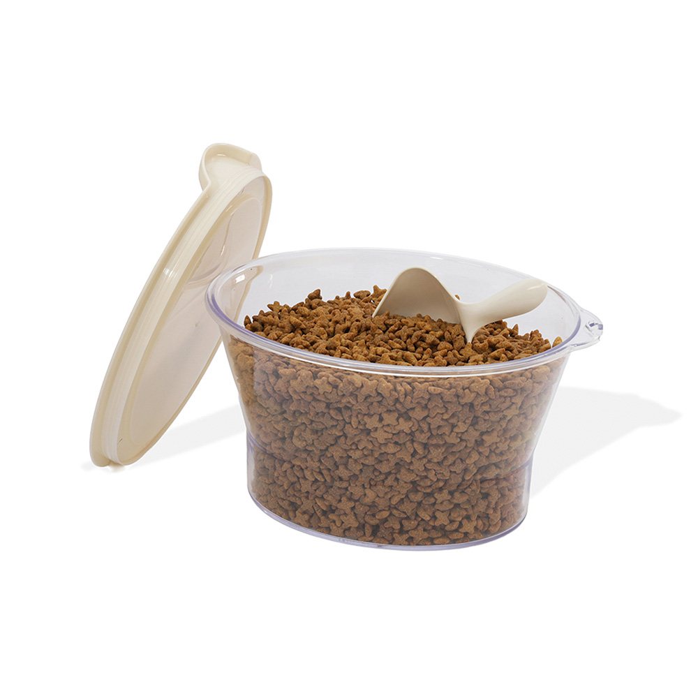 Porta Ração Fuzz Bege para Gatos 1 kg