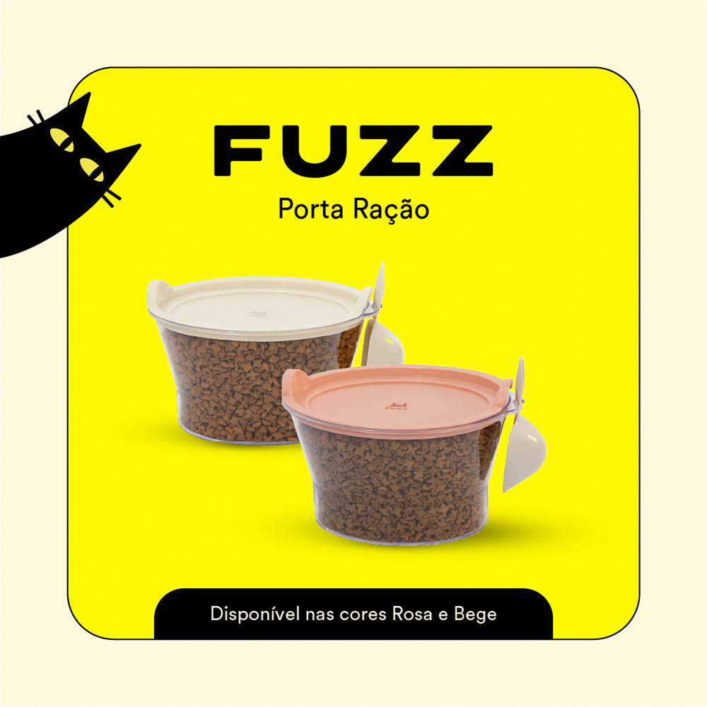 Porta Ração Fuzz Bege para Gatos 1 kg
