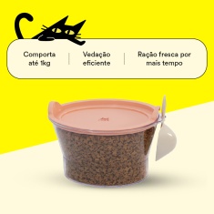 Porta Ração Fuzz Rosa para Gatos 1 kg
