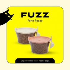 Porta Ração Fuzz Rosa para Gatos 1 kg