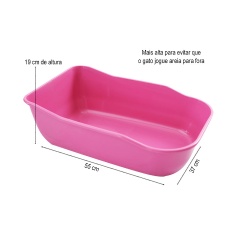 Bandeja Higiênica DuraPets Luxo Rosa para Gatos