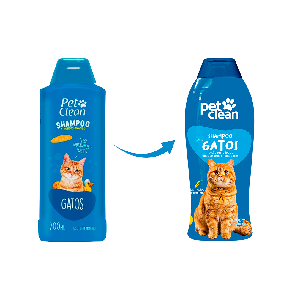 Shampoo e Condicionador Pet Clean para Gatos 700ml