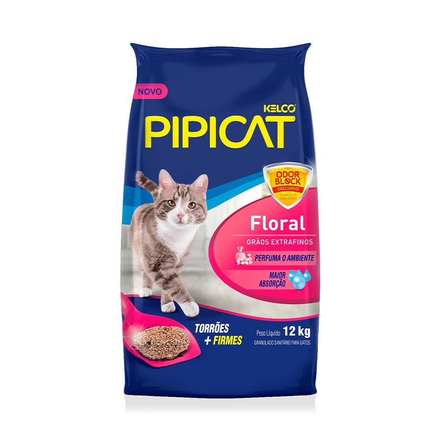 Areia Higiênica Pipicat Floral para Gatos