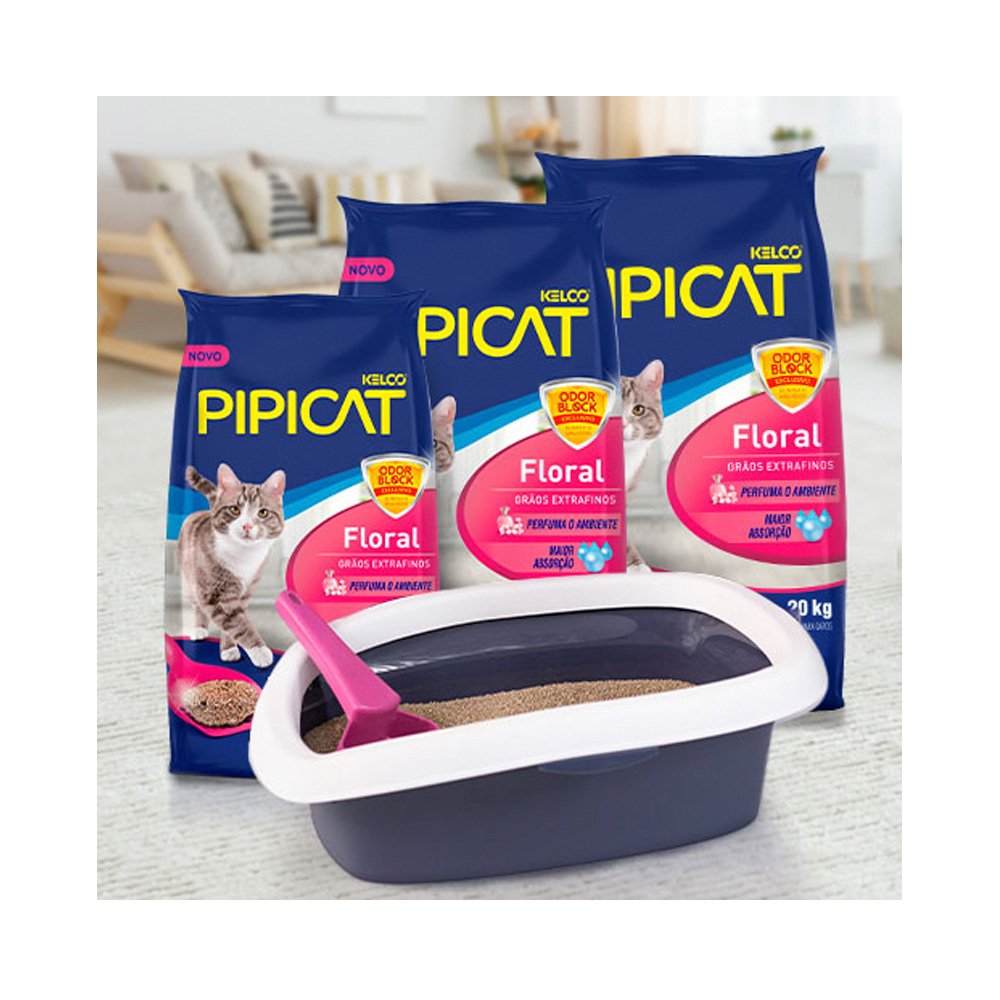 Areia Higiênica Pipicat Floral para Gatos