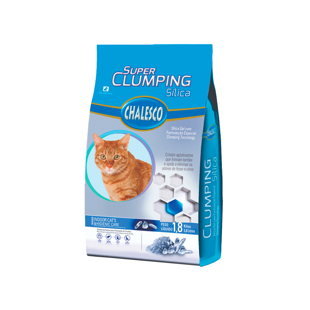 Areia Higiênica Chalesco Sílica Clump para Gatos 1,8kg