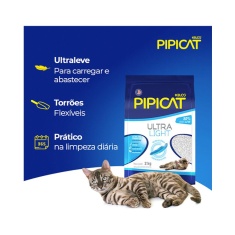 Areia Higiênica PipiCat Ultra Light para Gatos 2kg