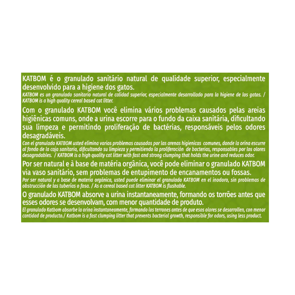 Granulado Higiênico Kat Bom Capim Limão para Gatos