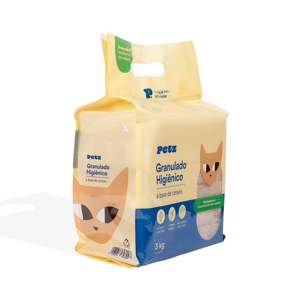 Granulado Higiênico Petz Biodegradável Cereais para Gatos 3kg
