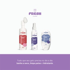 Kit Cuidados Fresh Care de Banho a Seco, Limpa Patas e Hidratante para Gatos