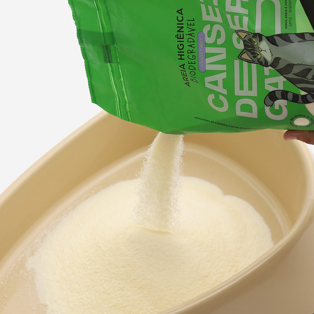 Areia Higiênica Cansei de Ser Gato Biodegradável Grãos Finos Areia Higiênica Cansei de Ser Gato Biodegradável Grãos Finos